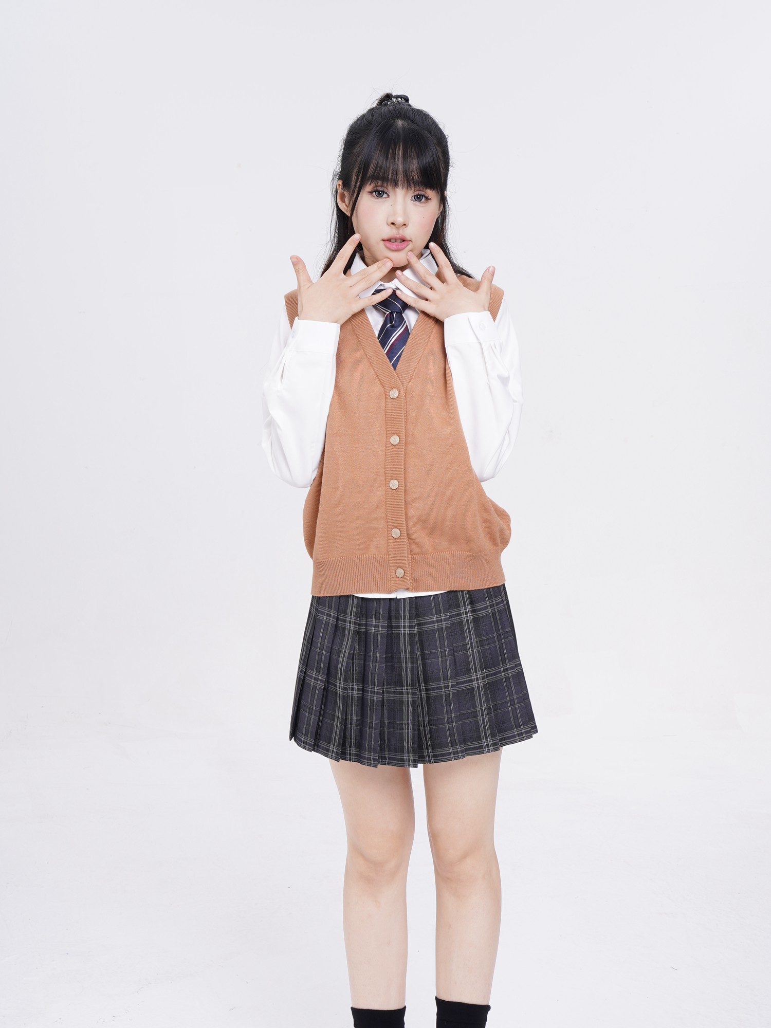 ニットベスト クラシカル制服風ニットベスト