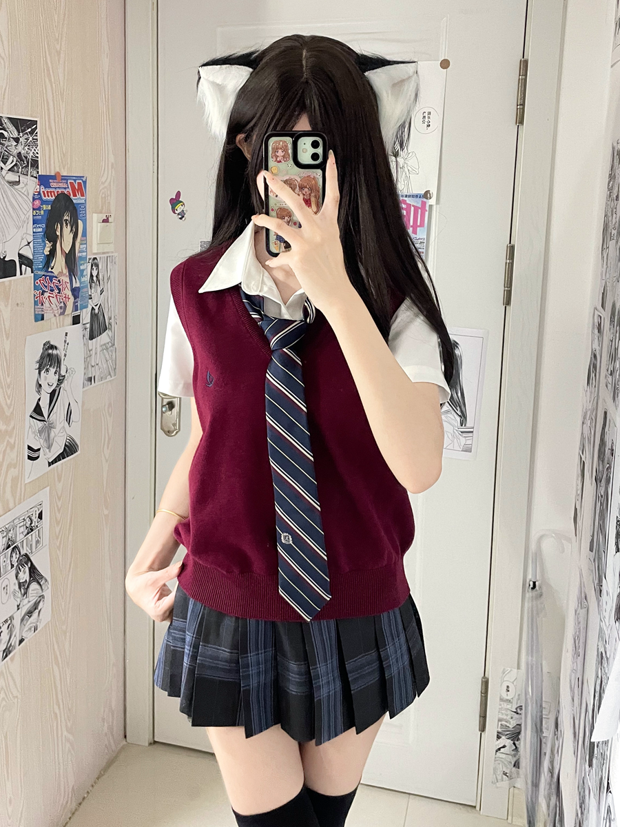 ニットベスト 学生風Vネックベスト