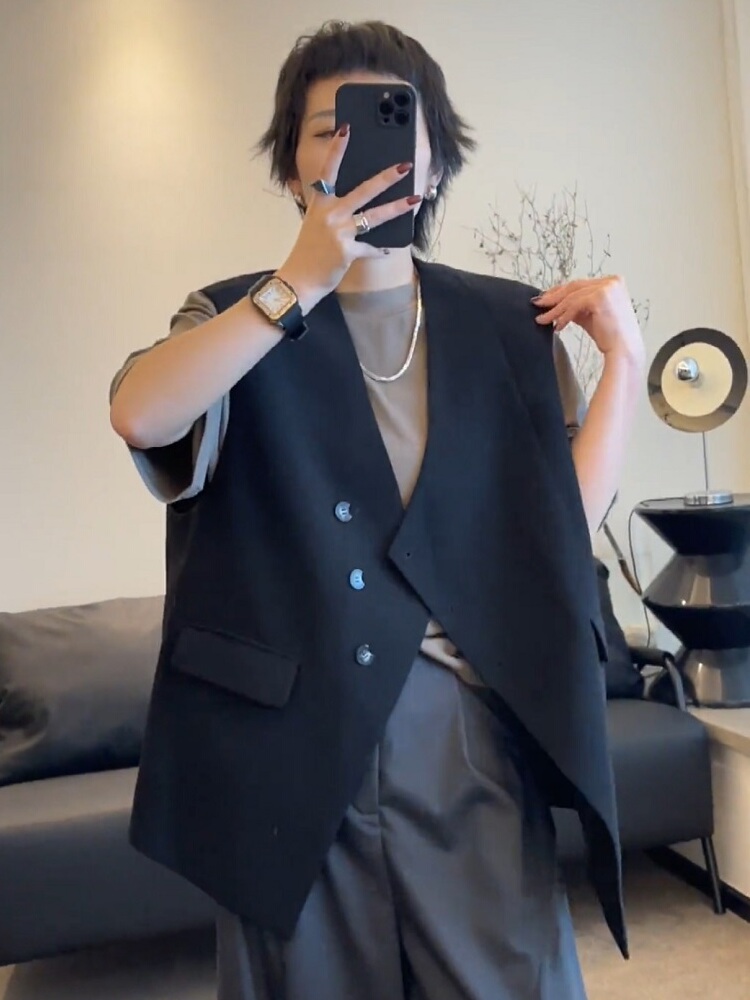 ニットベスト シンプルベーシックベスト