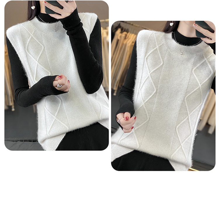 ニットベスト 菱形模様の上質ニットベスト