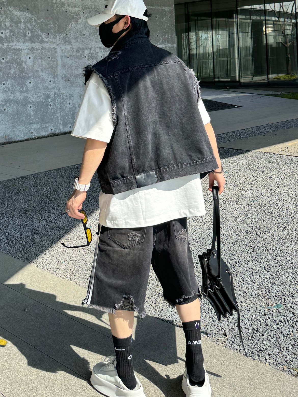 ベスト メンズ デニム ヴィンテージ加工