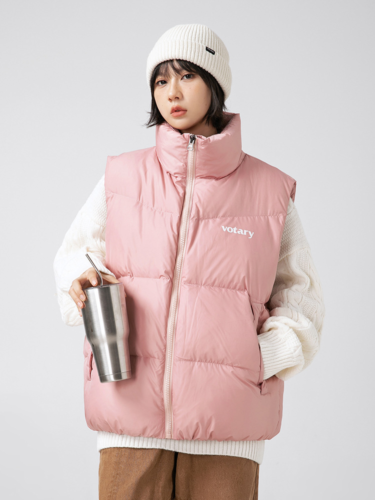 メンズ ベスト 男女兼用ダウンベスト防寒袖なし羽織り全3色