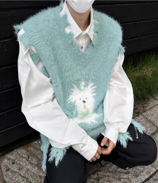 メンズ ベスト メンズ ニットベスト 秋冬 ふわふわ 暖かい セーター