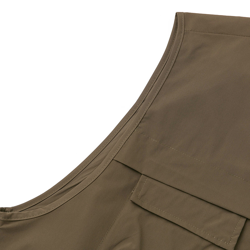 メンズ ベスト 多機能ポケット付きアウトドアベスト アーミーグリーン