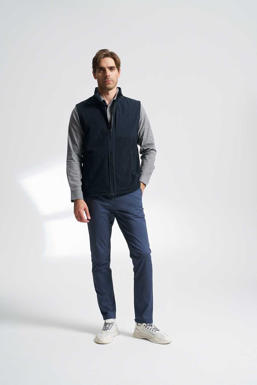 ベスト メンズ フリース 上質なスタンド襟ベスト