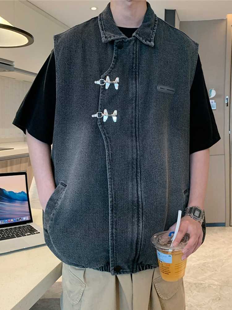 ベスト メンズ デニム アイアンクラスプ デニムベスト