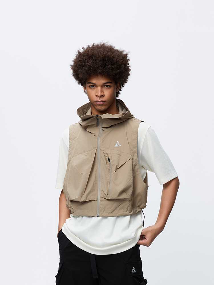 ベスト メンズ ナイロン アウトドア フード付き ナイロンベスト