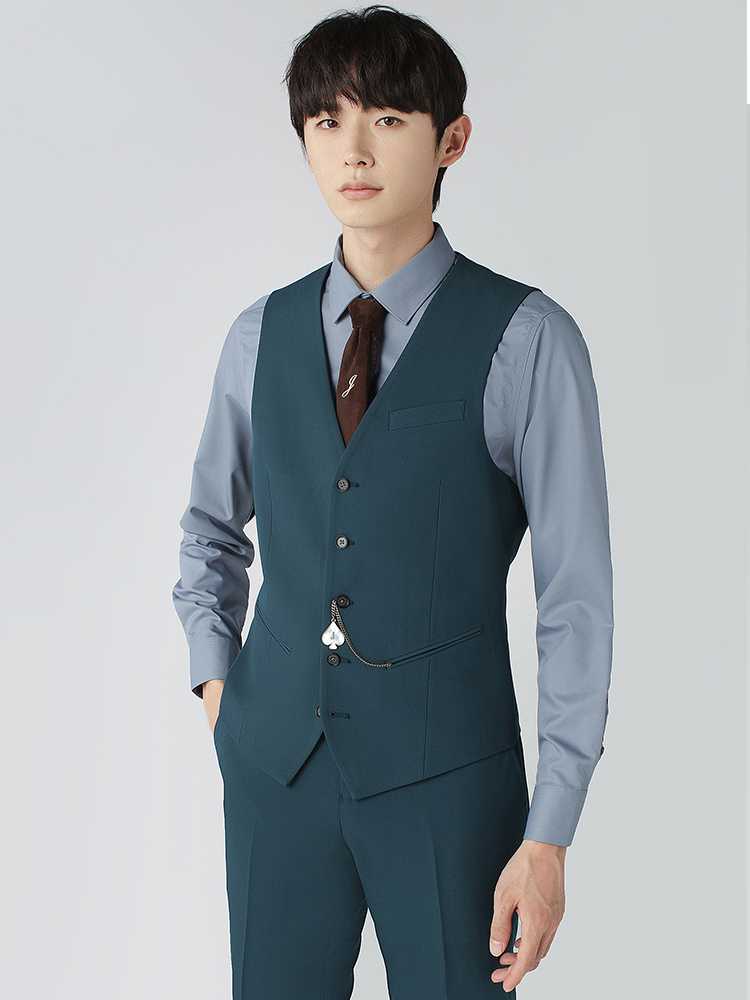 ベスト メンズ スーツ 洗練スリムフィット ベスト三点セット