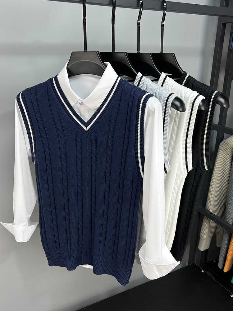 ベスト メンズ クラシック ケーブル編み ニットベスト