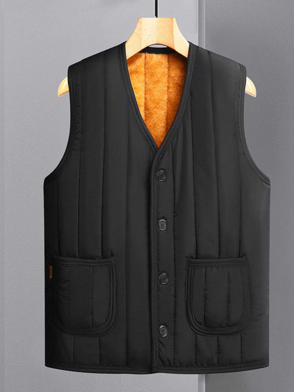 ベスト メンズ 二層構造あったかキルティングベスト