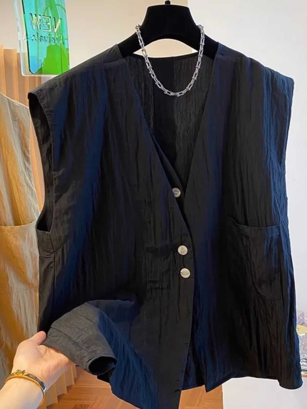 ベスト メンズ 風合いナイロンラップベスト