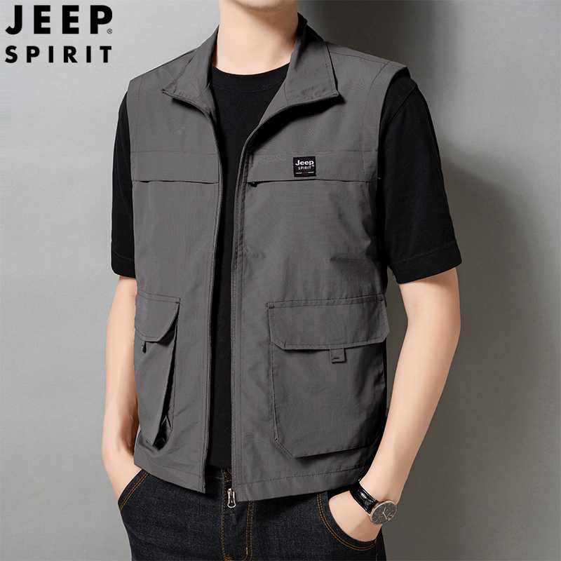 ベスト メンズ 多機能マルチポケットナイロンベスト