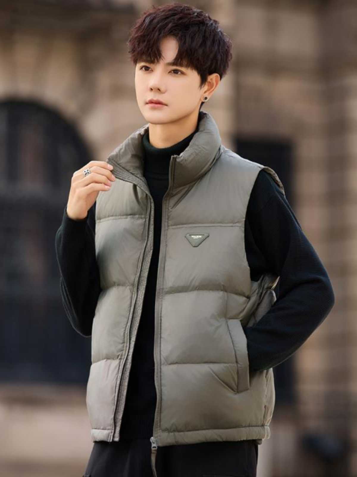 ベスト メンズ 都会派スリムダウンベスト