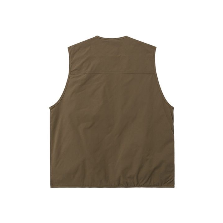 メンズ ベスト 多機能ポケット付きアウトドアベスト アーミーグリーン ナイロン