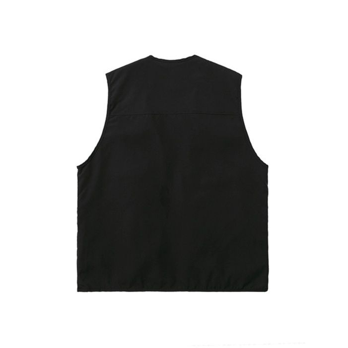 メンズ ベスト 多機能ポケット付きアウトドアベスト アーミーグリーン ナイロン