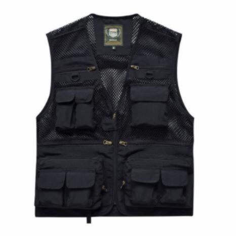 メンズベストナイロン釣り用多機能ポケット付き