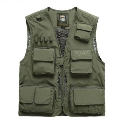 メンズベストナイロン釣り用多機能ポケット付き