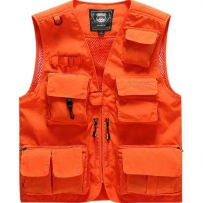 メンズベストナイロン釣り用多機能ポケット付き