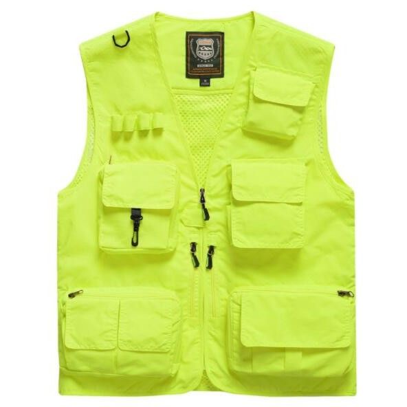 メンズベストナイロン釣り用多機能ポケット付き