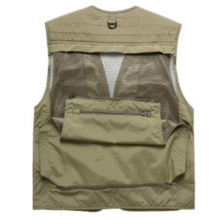 メンズベストナイロン釣り用多機能ポケット付き