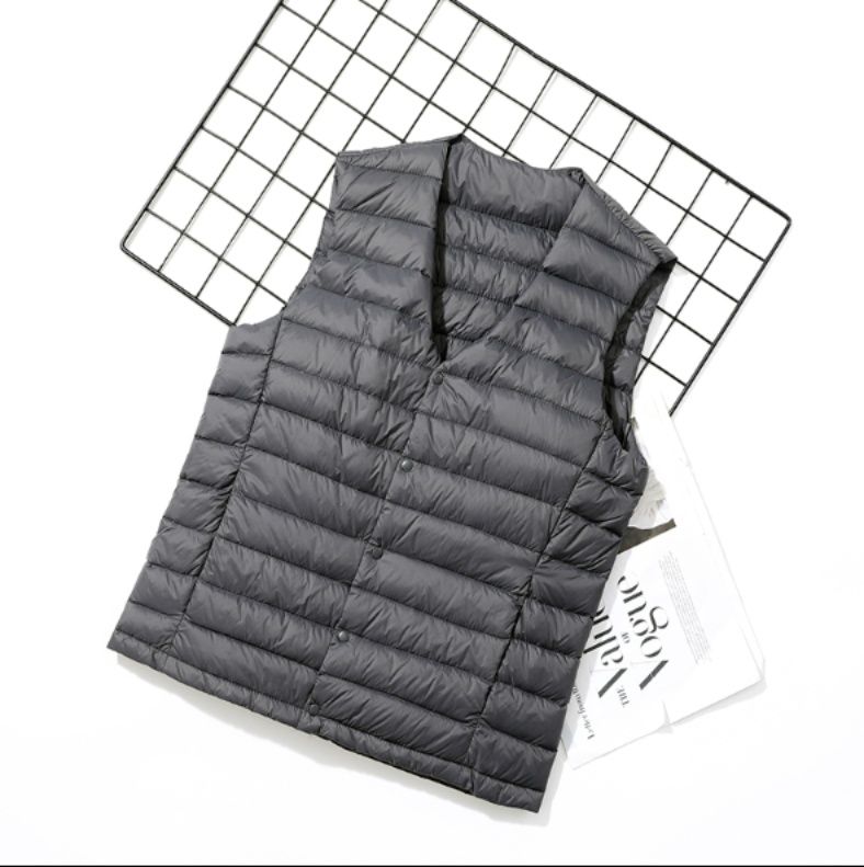 メンズベストダウン高密度素材軽量防寒
