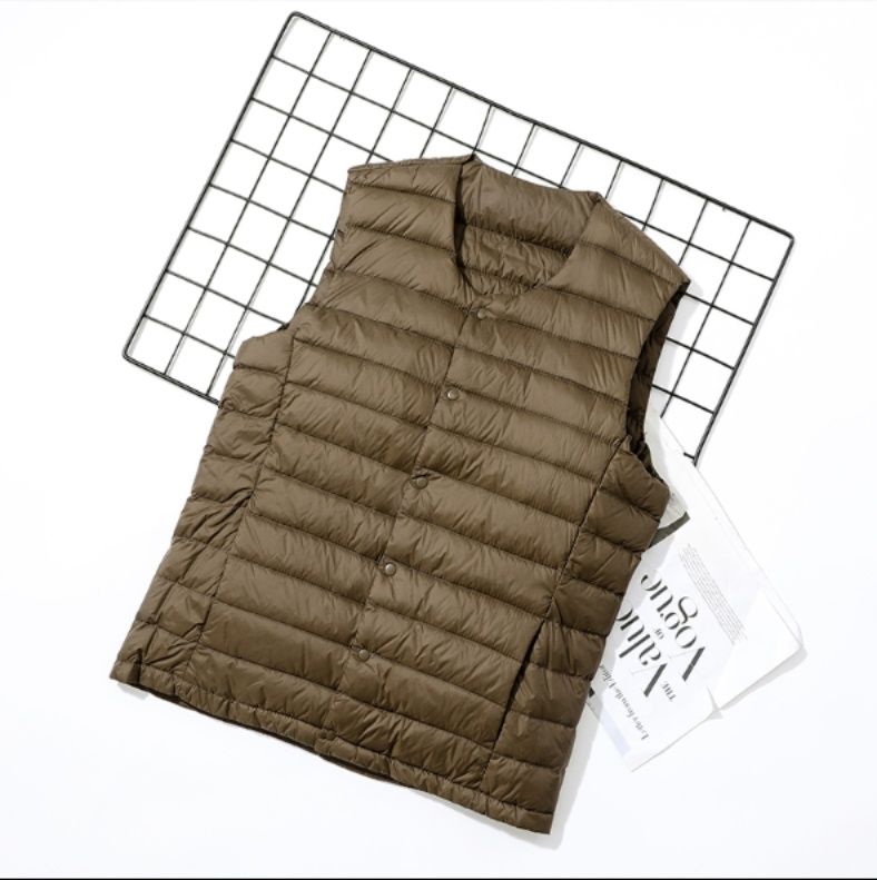 メンズベストダウン高密度素材軽量防寒