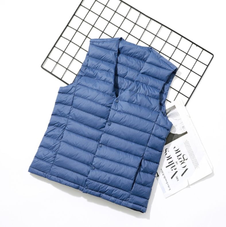 メンズベストダウン高密度素材軽量防寒