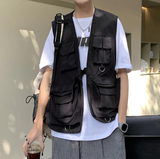 ベスト メンズ メンズ多機能ポケットベスト夏用ワーク