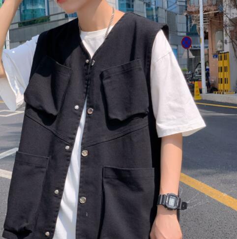 メンズ ベスト メンズ 多機能ポケット ベスト ノースリーブ 夏物