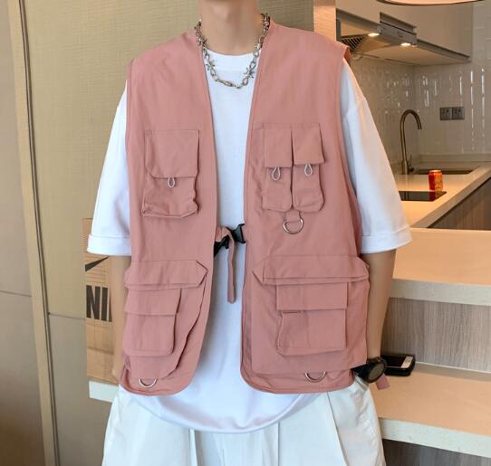ベスト メンズ メンズ多機能ポケットベスト夏用ワーク