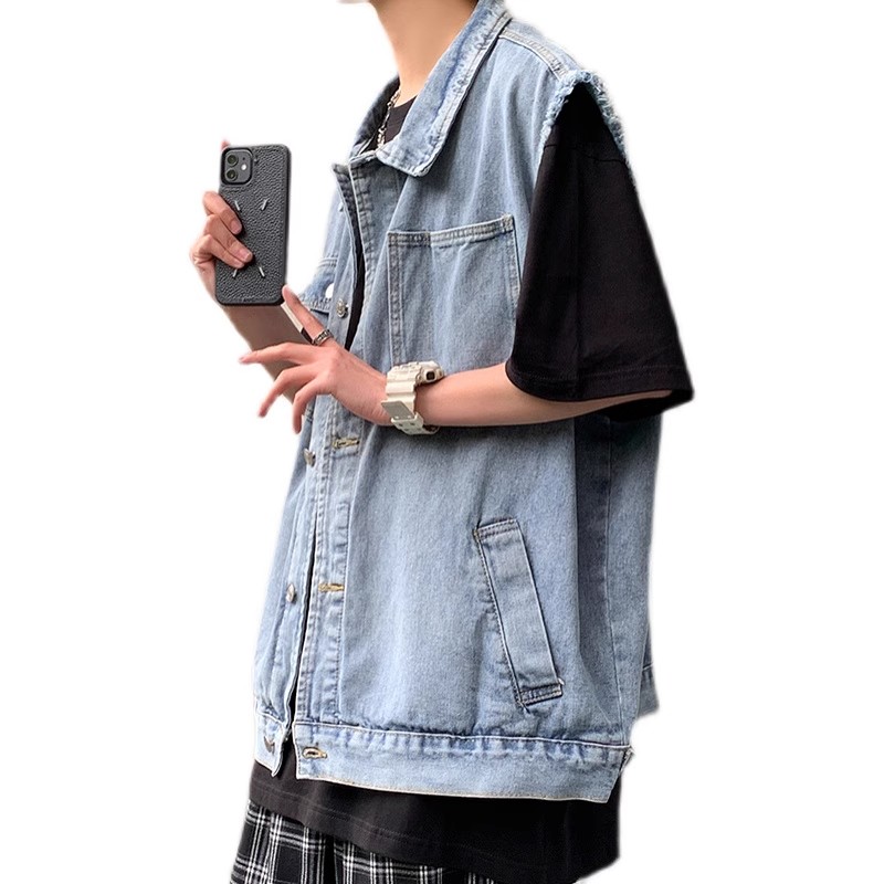 ベスト メンズ デニム ストリート感覚