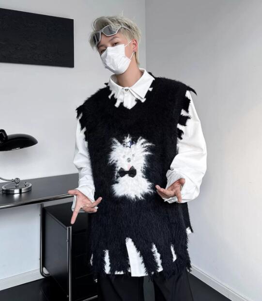 メンズ ベスト メンズ ニットベスト 秋冬 ふわふわ 暖かい セーター