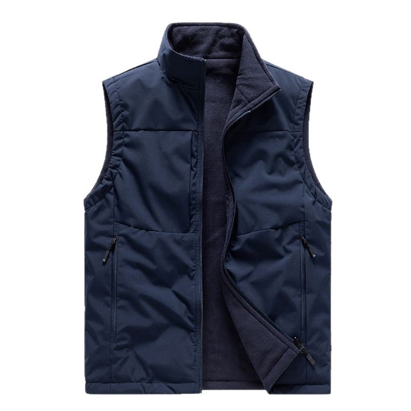 メンズ ベスト 裏地フリース切替スタンドカラー中綿ベスト