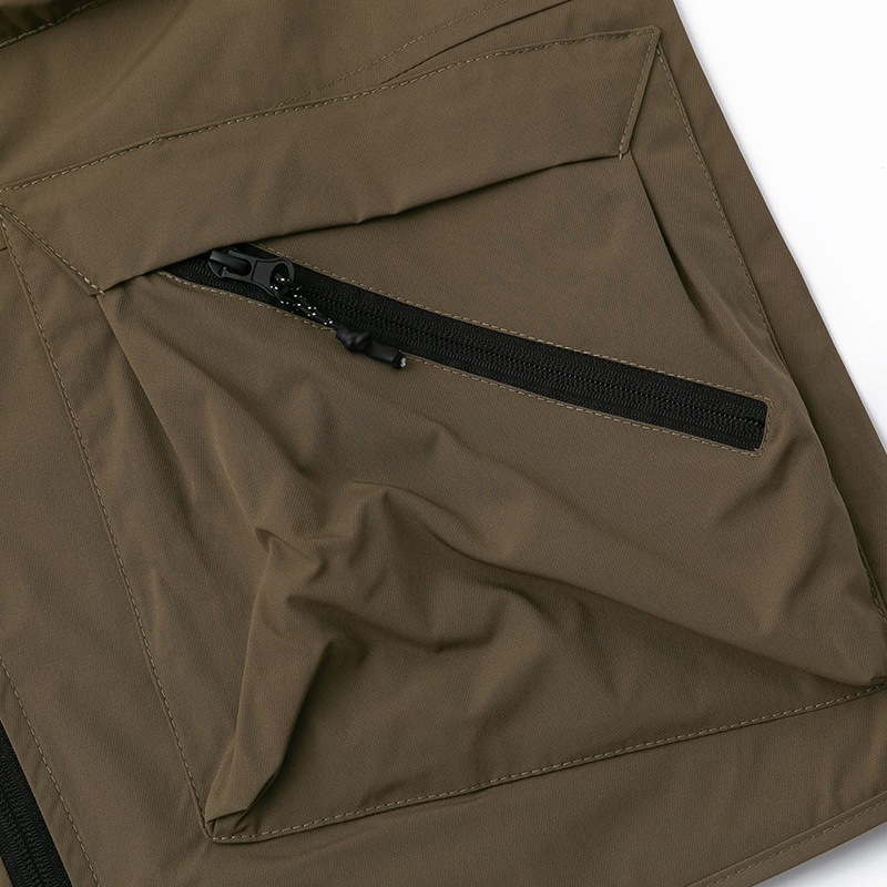 メンズ ベスト 多機能ポケット付きアウトドアベスト アーミーグリーン