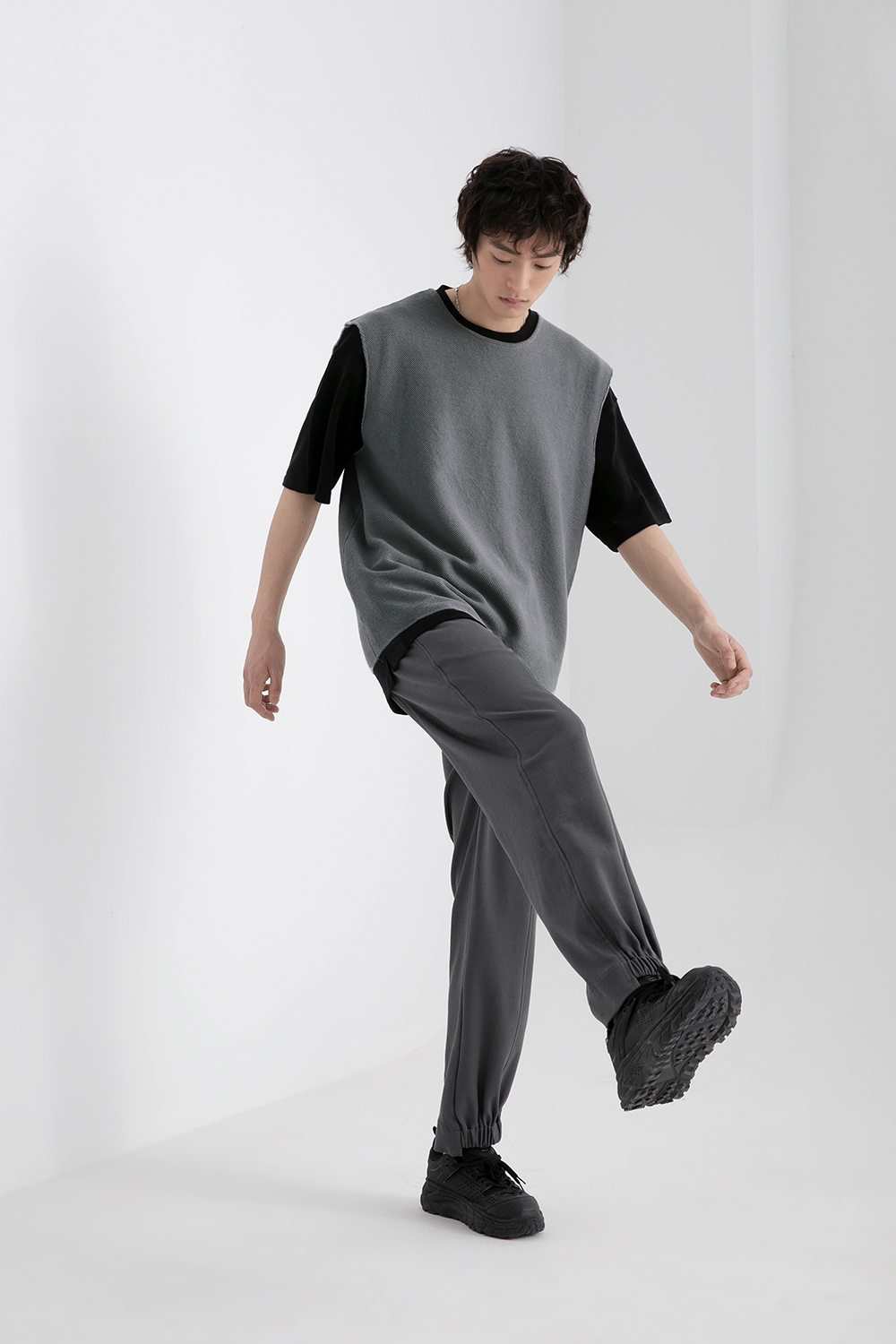 ベスト メンズ ニット シンプル涼風ニットベスト