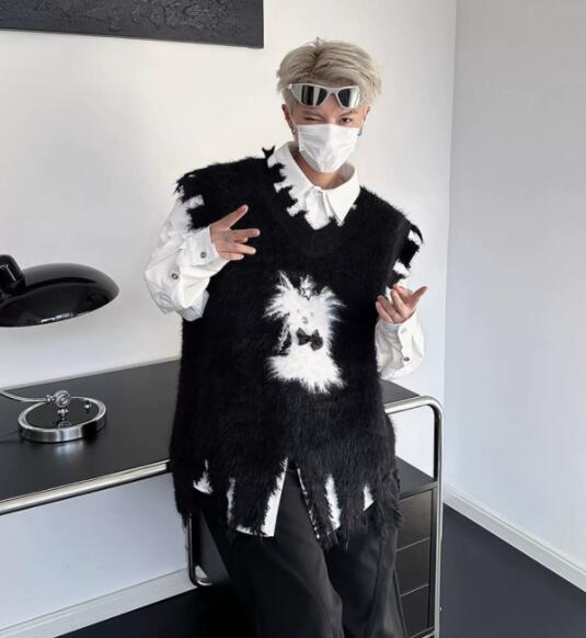 メンズ ベスト メンズ ニットベスト 秋冬 ふわふわ 暖かい セーター