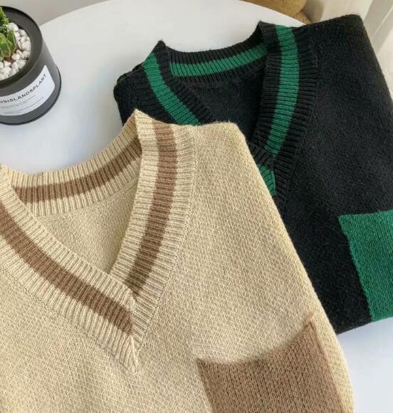 メンズ ベスト 秋冬メンズニットベスト ブイネック ノースリーブ