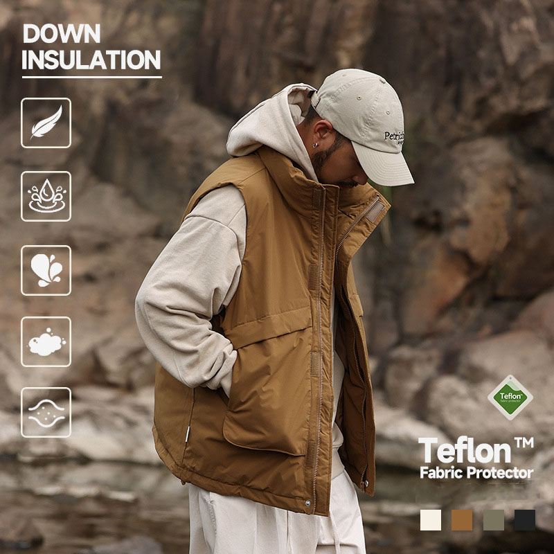 メンズ ベスト メンズ ダウンベスト 防寒 ノースリーブ 全４色展開