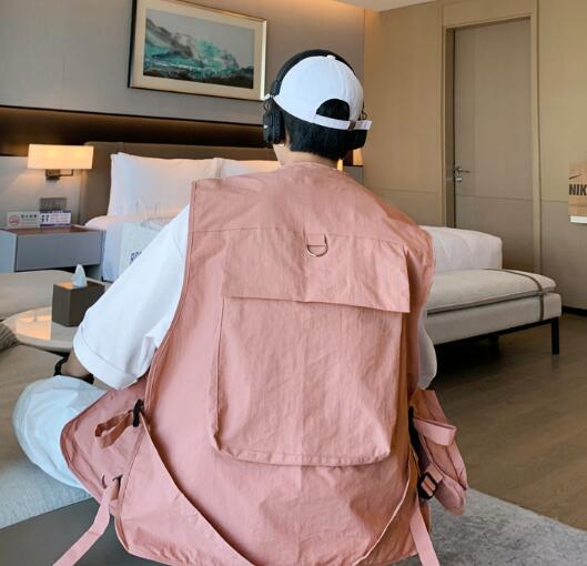 ベスト メンズ メンズ多機能ポケットベスト夏用ワーク