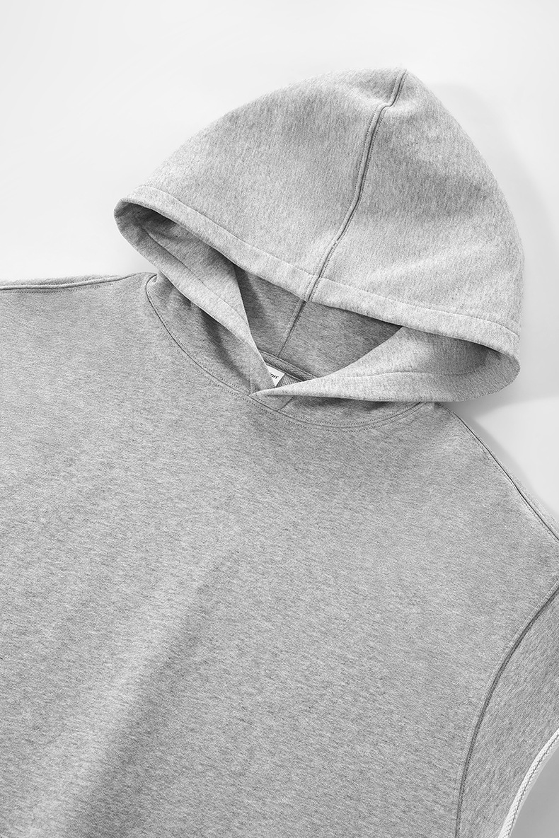 メンズ ベスト メンズ フード付き袖なしパーカー ベスト