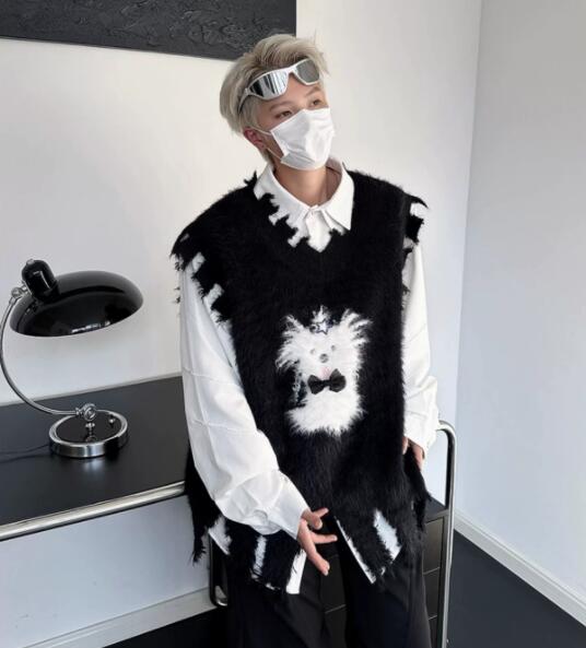 メンズ ベスト メンズ ニットベスト 秋冬 ふわふわ 暖かい セーター