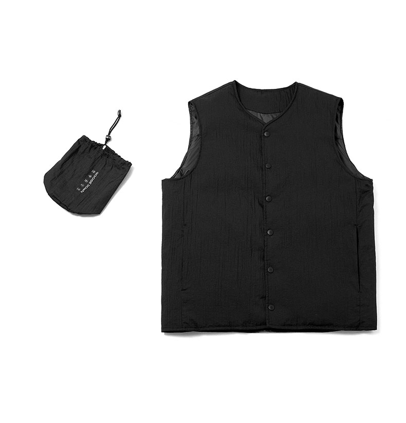 メンズ ベスト メンズ軽量ダウンベスト収納袋付き薄手