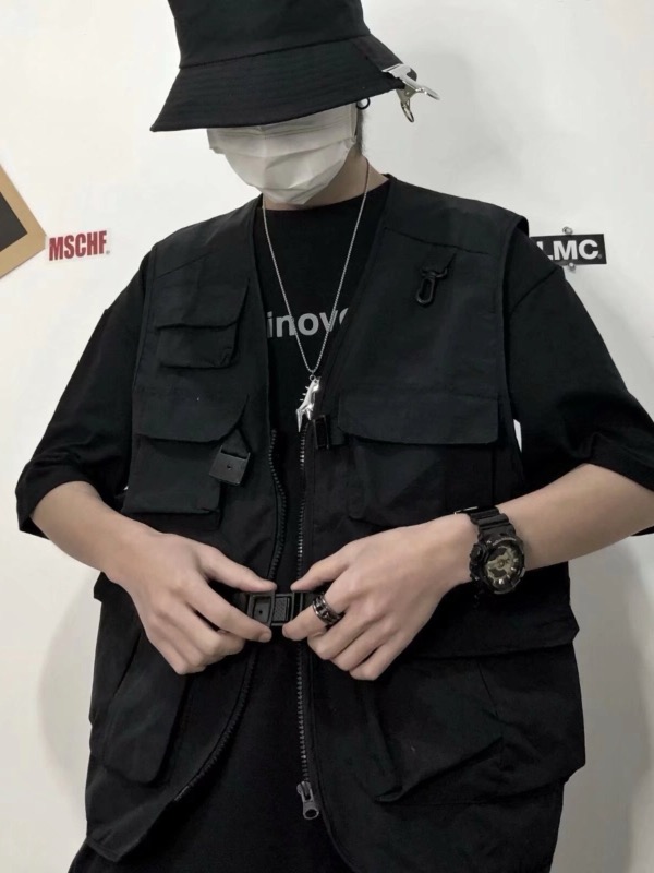 メンズ ベスト メンズ 多機能ポケット付きワークベスト