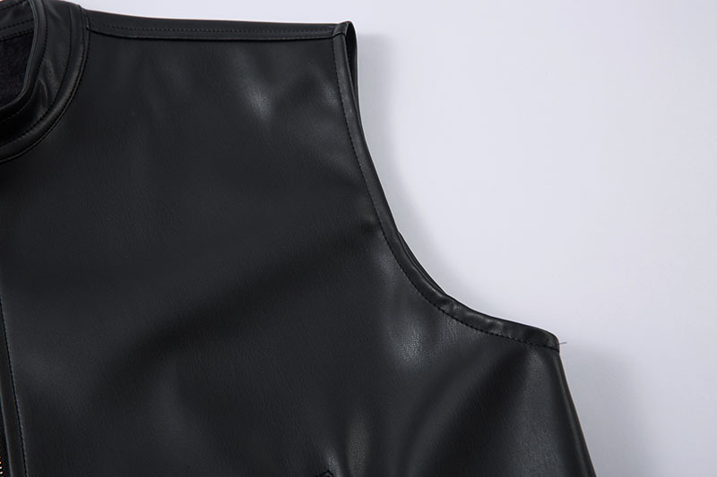 メンズ ベスト メンズ 合成皮革 ベスト ノースリーブ ライダース風 男女兼用