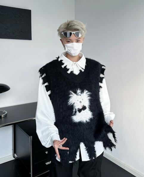 メンズ ベスト メンズ ニットベスト 秋冬 ふわふわ 暖かい セーター