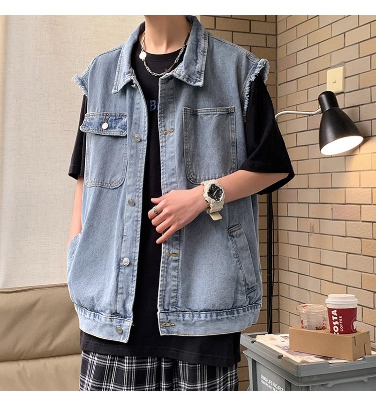 ベスト メンズ デニム ストリート感覚