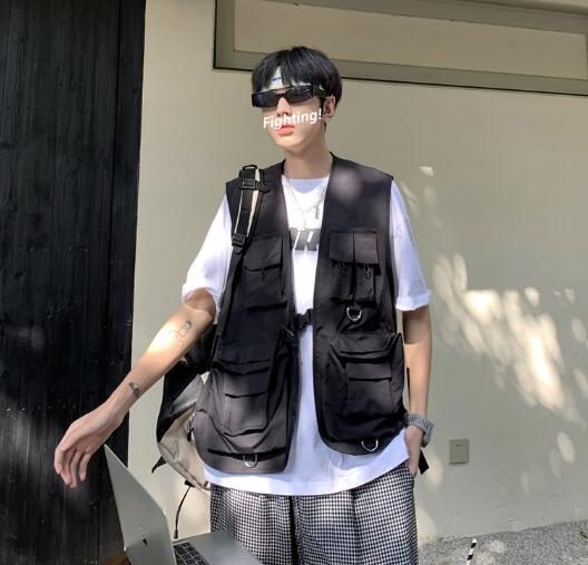 ベスト メンズ メンズ多機能ポケットベスト夏用ワーク
