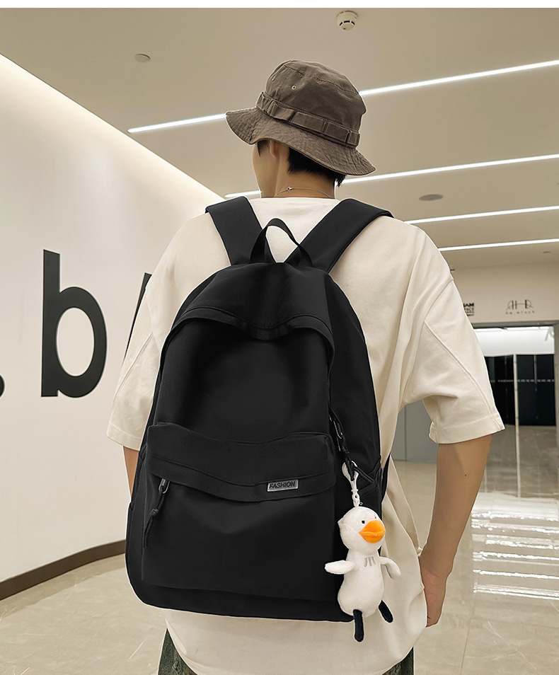 大容量リュック シンプル学生バッグ マスコット付き