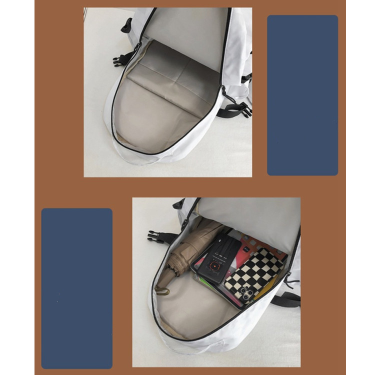 チェック柄大容量リュック撥水加工通勤通学対応