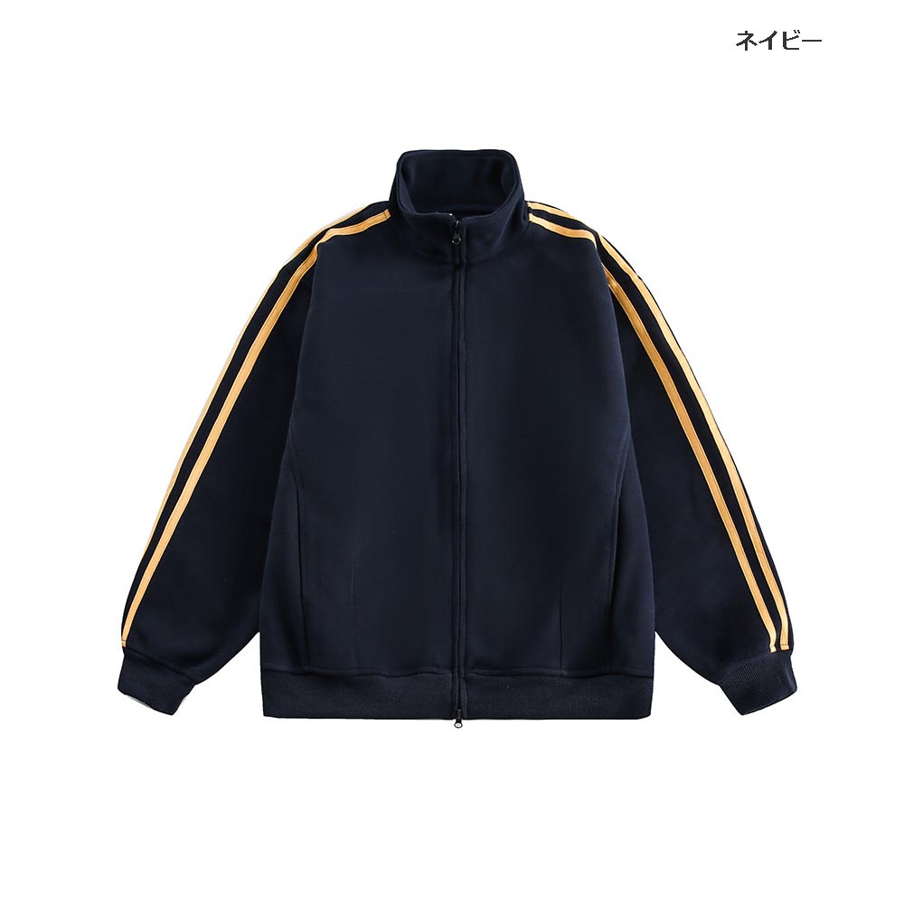 大きめサイズ 男女兼用復古風拉鍊運動外套大尺寸全三色